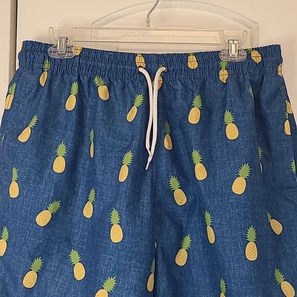 Trunks Surf & Swim Co Blue Pineapple Mens Sano Swim Shorts Size L - Picture 2 of 10